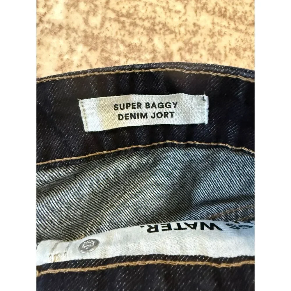 Cotton On Women’s Mid-Low Waisted Super Baggy Denim Jort Shorts Blue Size 6